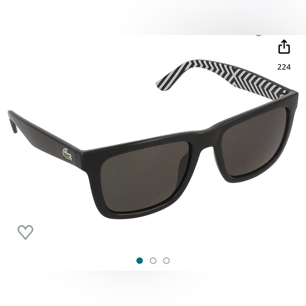 Lacoste Reverse Stripe Wayfarer Sunglasses in Black L750S